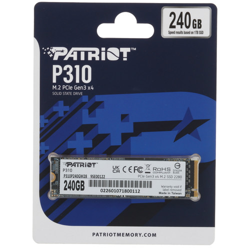 Купить 240 ГБ M.2 NVMe накопитель Patriot P310 [P310P240GM28] в интернет-магазине DNS. Характеристики, цена Patriot P310 | 9207959.