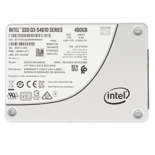 Купить 480 ГБ Серверный SSD Intel D3-S4610 Series [SSDSC2KG480G801] в интернет-магазине DNS. Характеристики, цена Intel D3-S4610 Series | 1288393.