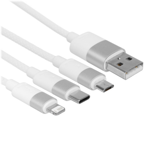 Купить Кабель Baseus Lightning 8-pin, micro USB-B, USB Type-C - USB Type-A белый 1.2 м в интернет-магазине DNS. Характеристики, цена Baseus StarSpeed | 5627618.