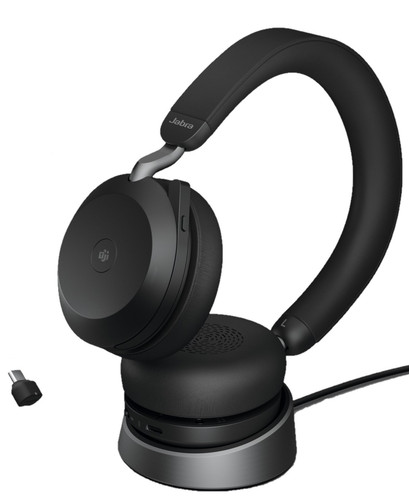 Купить Беспроводные наушники Jabra Evolve2 75 + Док-станция черный 2021 в интернет-магазине DNS. Характеристики, цена Jabra Evolve2 75 | 5478318.