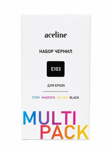 Купить Чернила водорастворимые Aceline E103 CMYK голубой, желтый, пурпурный, черный в интернет-магазине DNS. Характеристики, цена Aceline E103 CMYK | 9330741.