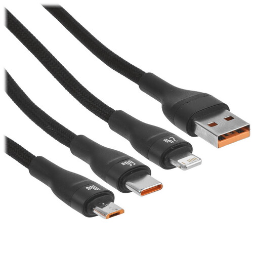 Купить Кабель Baseus Lightning 8-pin, micro USB-B, USB Type-C - USB Type-A черный 1.2 м в интернет-магазине DNS. Характеристики, цена Baseus Flash II | 5455734.