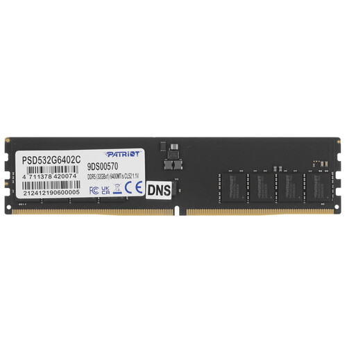 Купить Оперативная память Patriot Signature CUDIMM [PSD532G6402C] 32 ГБ в интернет-магазине DNS. Характеристики, цена Patriot Signature CUDIMM | 5610272.