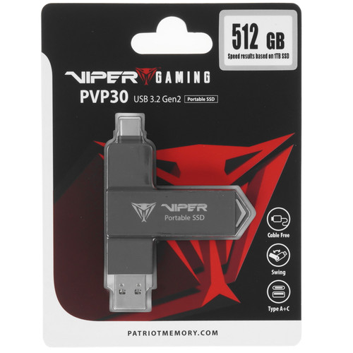 Купить 512 ГБ Внешний SSD Patriot Viper PVP30 [PVP30512G28UDG] в интернет-магазине DNS. Характеристики, цена Patriot Viper PVP30 | 5915075.