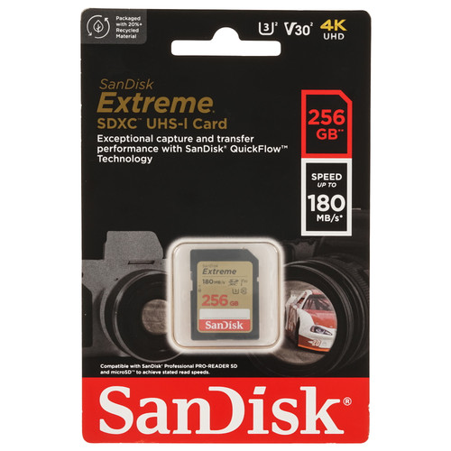 Купить Карта памяти SanDisk Extreme SDXC 256 ГБ [SDSDXVV-256G-GNCIN] в интернет-магазине DNS. Характеристики, цена  | 5470861.