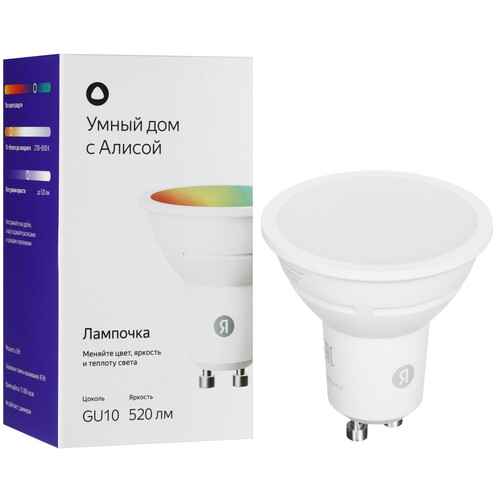 Купить Умная светодиодная лампа Яндекс YNDX-00559 RGB в интернет-магазине DNS. Характеристики, цена Яндекс YNDX-00559 RGB | 5603530.