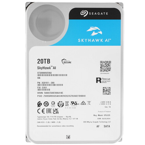 Купить 20 ТБ Жесткий диск Seagate SkyHawk AI [ST20000VE002] в интернет-магазине DNS. Характеристики, цена Seagate SkyHawk AI | 5613150.