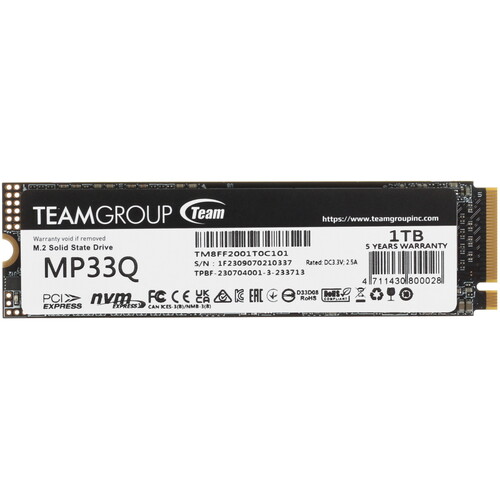 Купить 1000 ГБ M.2 NVMe накопитель TEAMGROUP MP33Q [TM8FF2001T0C101] в интернет-магазине DNS. Характеристики, цена TEAMGROUP MP33Q | 5438525.