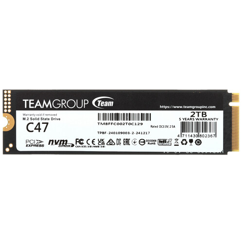 Купить 2000 ГБ M.2 NVMe накопитель TEAMGROUP T-CREATE CLASSIC C47 [TM8FFC002T0C129] в интернет-магазине DNS. Характеристики, цена TEAMGROUP T-CREATE CLASSIC C47 | 5456982.