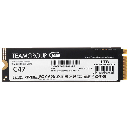 Купить 1000 ГБ M.2 NVMe накопитель TEAMGROUP T-CREATE CLASSIC C47 [TM8FFC001T0C129] в интернет-магазине DNS. Характеристики, цена TEAMGROUP T-CREATE CLASSIC C47 | 5456980.