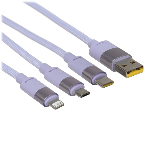 Купить Кабель Baseus Lightning 8-pin, micro USB-B, USB Type-C - USB Type-A фиолетовый 1.5 м в интернет-магазине DNS. Характеристики, цена Baseus StarSpeed | 5627749.