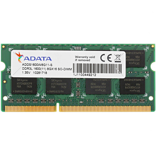 Купить Оперативная память SODIMM ADATA [ADDS1600W8G11-S] 8 ГБ в интернет-магазине DNS. Характеристики, цена ADATA | 1350269.