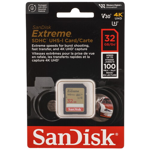 Купить Карта памяти SanDisk Extreme SDHC 32 ГБ [SDSDXVT-032G-GNCIN] в интернет-магазине DNS. Характеристики, цена  | 5606449.