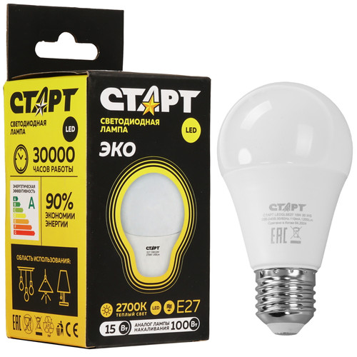 Купить Лампа светодиодная Старт LEDGLSE27 15W 30 WS в интернет-магазине DNS. Характеристики, цена Старт LEDGLSE27 15W 30 WS | 9180429.