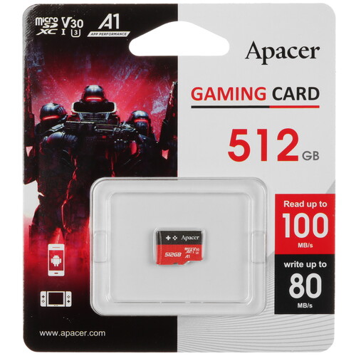Купить Карта памяти Apacer microSDXC 512 ГБ [AP512GMCSX10U7-RAGC] в интернет-магазине DNS. Характеристики, цена  | 5456923.