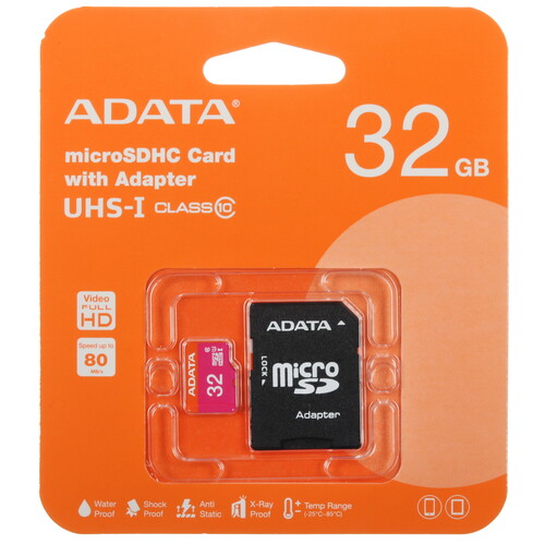 Купить Карта памяти ADATA Premier microSDHC 32 ГБ [AUSDH32GUICL10-RA1] в интернет-магазине DNS. Характеристики, цена  | 5452659.