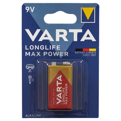 Купить Батарейка Varta Longlife Max Power крона (6LR61/6F22/CR-9V) в интернет-магазине DNS. Характеристики, цена Varta Longlife Max Power | 9039944.
