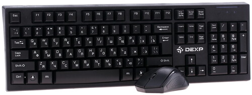 Купить Клавиатура+Мышь беспроводная DEXP KM-803BU, Black, USB в ...