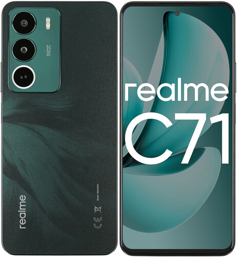 Купить 6.67" Смартфон realme C71 128 ГБ зеленый в интернет-магазине DNS. Характеристики, цена realme C71 | 5628815.