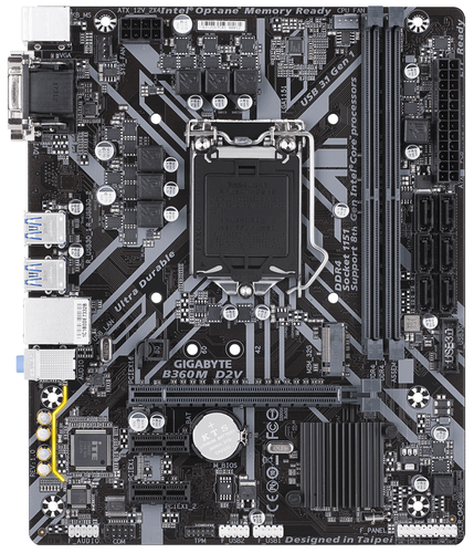 Купить Плата GIGABYTE LGA1151-v2 B360 B360M D2V 2xDDR4 1xPCI-Ex16 DVI/Dsub SATA3 M2 USB3.1 mATX в интернет-магазине DNS. Характеристики, цена  | 1225573.