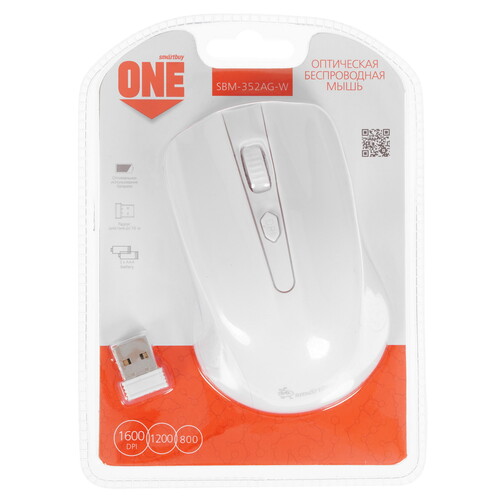 Купить Мышь беспроводная Smartbuy ONE 352 [SBM-352AG-W] белый в интернет-магазине DNS. Характеристики, цена Smartbuy ONE 352 | 9190255.