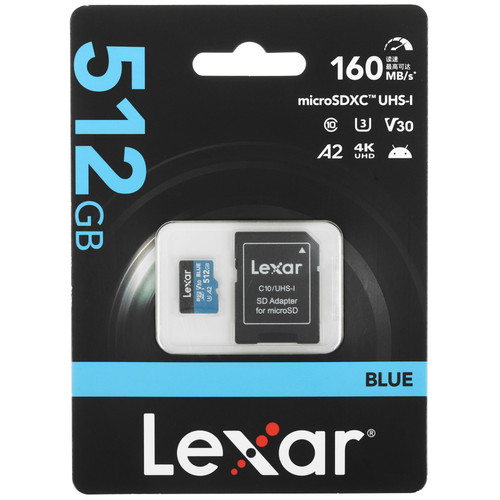 Купить Карта памяти Lexar Blue microSDXC 512 ГБ [LMSBLUE512G-BNANC] в интернет-магазине DNS. Характеристики, цена  | 5641136.
