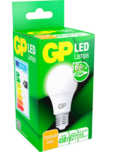 Купить Лампа светодиодная GP LEDA60-6WE27-27K-2CRB1 в интернет-магазине DNS. Характеристики, цена GP LEDA60-6WE27-27K-2CRB1 | 9121904.