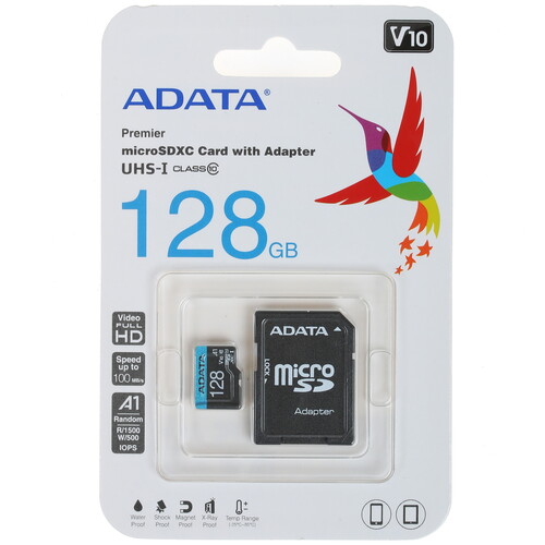 Купить Карта памяти ADATA Premier microSDXC 128 ГБ [AUSDX128GUICL10A1-RA1] в интернет-магазине DNS. Характеристики, цена  | 1315779.