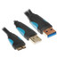 Кабель Vention micro USB-B, USB Type-A - USB Type-A черный [USB 3.2 Gen 1, форма - круглая, оплетка - ПВХ, 1 шт]