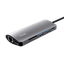 Док-станция Trust Dalyx [USB 3.2 Gen 1 Type-A х 2, HDMI, кард-ридер microSD, SD, порт Ethernet, кабель - 10 см, поддержка PD, корпус серый]