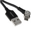 Кабель Canyon Lightning 8-pin - USB Type-A черный [форма - круглая, оплетка - нейлоновая, 2 А, 10 Вт, L-образный разъем, металлический корпус разъемов, 1 шт]