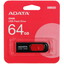 Память USB Flash 64 ГБ ADATA C008 [AC008-64G-RKD] [USB 2.0/USB Type-A, до 20 Мбайт/сек, выдвижной (слайдер), пластик]