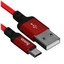 Кабель Hoco micro USB-B - USB Type-A красный [USB 2.0, форма - круглая, оплетка - TPE, 2 А, 10 Вт, металлический корпус разъемов, 1 шт]