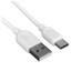 Кабель Borofone USB Type-C - USB Type-A белый [форма - круглая, оплетка - ПВХ, 2.4 А, 1 шт]