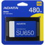 480 ГБ 2.5" SATA накопитель ADATA SU650 [ASU650SS-480GT-R] [SATA, чтение - 520 Мбайт/сек, запись - 450 Мбайт/сек, 3D NAND, TBW - 280 ТБ]