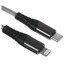 Кабель KEYRON Lightning 8-pin - USB Type-C серый 1.5 м [форма - круглая, оплетка - нейлоновая, 3 А, металлический корпус разъемов, 1 шт]