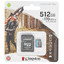 Карта памяти Kingston Canvas Go! Plus microSDXC 512 ГБ [SDCG3/512GB] [A2, Class 10, UHS Class 3, Video Class 30, запись - 90 Мбайт/сек, чтение - 170 Мбайт/сек]