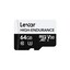 Карта памяти Lexar High Endurance microSDXC 64 ГБ [LSDM10-64GABCNHE] [Class 10, UHS Class 3, Video Class 30, запись - 35 Мбайт/сек, чтение - 100 Мбайт/сек]