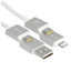 Кабель Baseus Lightning 8-pin, USB Type-C - USB Type-A, USB Type-C белый [форма - круглая, оплетка - нейлоновая, 5 А, 60 Вт, металлический корпус разъемов, 1 шт]