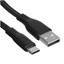 Кабель GAL USB Type-C - USB Type-A черный 1.5 м [форма - плоская, оплетка - TPE, 2.1 А, 1 шт]