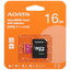 Карта памяти ADATA Premier microSDHC 16 ГБ [AUSDH16GUICL10-RA1] [Class 10, запись - 10 Мбайт/сек, чтение - 80 Мбайт/сек]