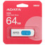 Память USB Flash 64 ГБ ADATA C008 [AC008-64G-RWE] [USB 2.0/USB Type-A, выдвижной (слайдер), пластик]
