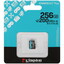 Карта памяти Kingston Canvas Go! Plus microSDXC 256 ГБ [SDCG4/256GBSP] [A2, Class 10, UHS Class 3, Video Class 30, запись - 160 Мбайт/сек, чтение - 200 Мбайт/сек]
