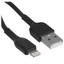 Кабель Hoco Lightning 8-pin - USB Type-A черный [форма - круглая, оплетка - ПВХ, 2.4 А, 1 шт]