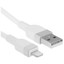 Кабель Hoco Lightning 8-pin - USB Type-A белый [USB 2.0, форма - круглая, оплетка - силиконовая, 2.4 А, 15 Вт, металлический корпус разъемов, 1 шт]