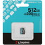 Карта памяти Kingston Canvas Go! Plus microSDXC 512 ГБ [SDCG4/512GBSP] [A2, Class 10, UHS Class 3, Video Class 30, запись - 160 Мбайт/сек, чтение - 200 Мбайт/сек]