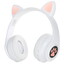 Беспроводные/проводные наушники KENSHI Cat  белый 2024 [накладные, проводной, Bluetooth 5.3, кабель - 1 м, до 20 ч, 20 Гц - 20000 Гц, 32Ω, подсветка - разноцветная]