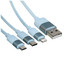 Кабель Baseus Lightning 8-pin, micro USB-B, USB Type-C - USB Type-A голубой 1.2 м [форма - круглая, оплетка - нейлоновая, 3.5 А, металлический корпус разъемов, 1 шт]