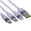 Кабель Baseus Lightning 8-pin, micro USB-B, USB Type-C - USB Type-A фиолетовый [USB 2.0, форма - круглая, оплетка - нейлоновая, 6 А, 100 Вт, металлический корпус разъемов, 1 шт]