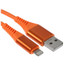 Кабель DEXP Lightning 8-pin - USB Type-A оранжевый [USB 2.0, форма - круглая, оплетка - ПВХ, 2 А, металлический корпус разъемов, 1 шт]